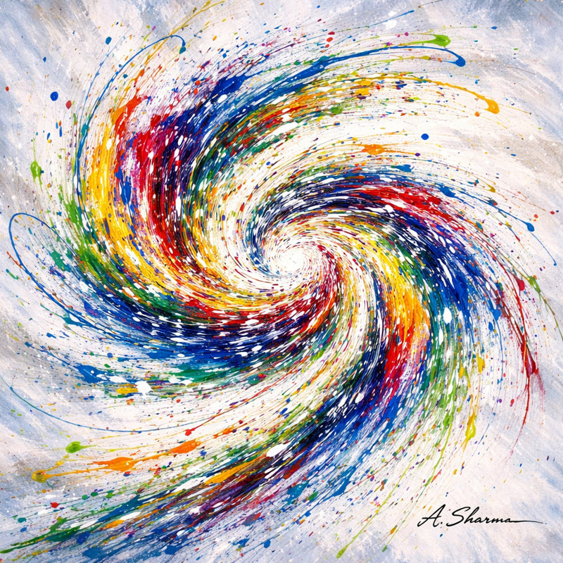 Art mural sur toile Radiant Spiral, L 20 po x H 20 po x P 1,5 po