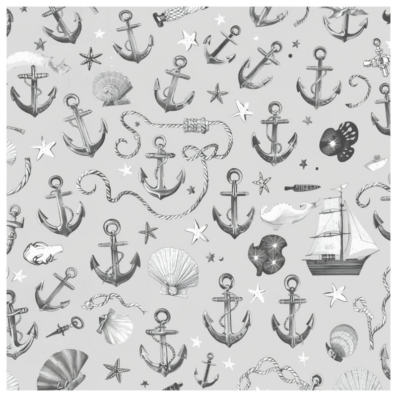 Rideaux de douche Nautical Anchor Shells, L 70 po x H 72 po