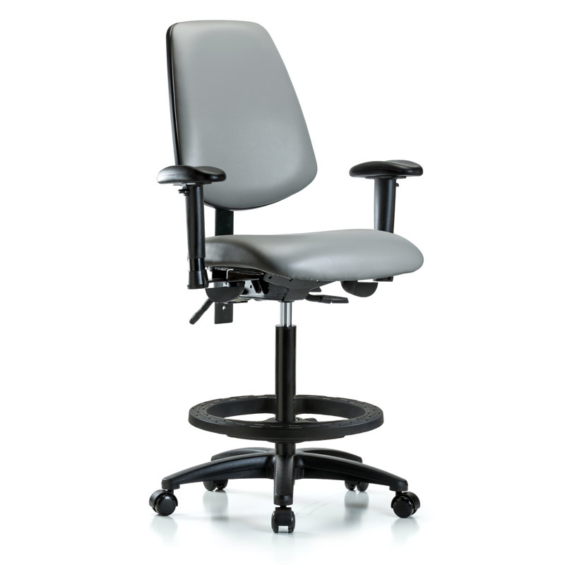 Chaise de travail ergonomique Kyell, Roulettes, Argenté, Oui