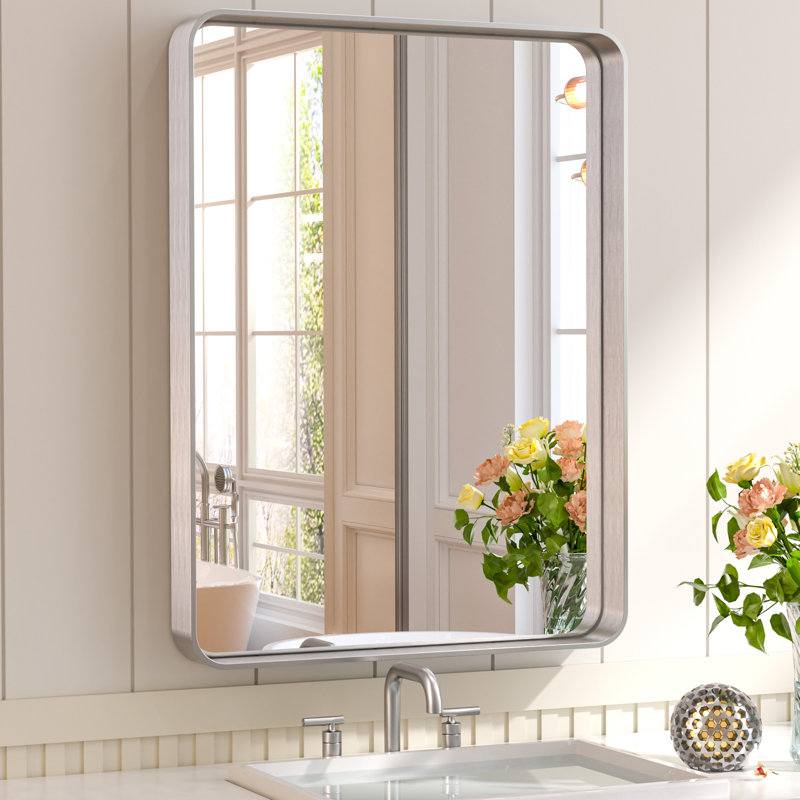 Miroir d'appoint Tyro, Argent, 24 po x 18 po, Rectangulaire
