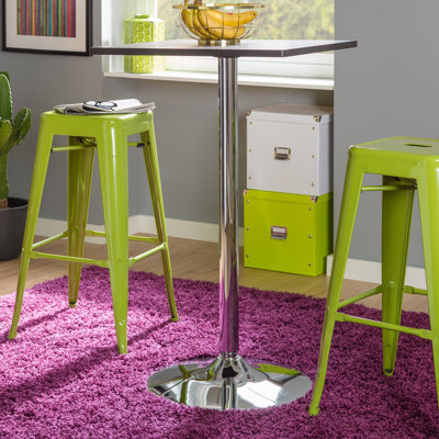 Bauder Glass Top Metal Base Dining Table