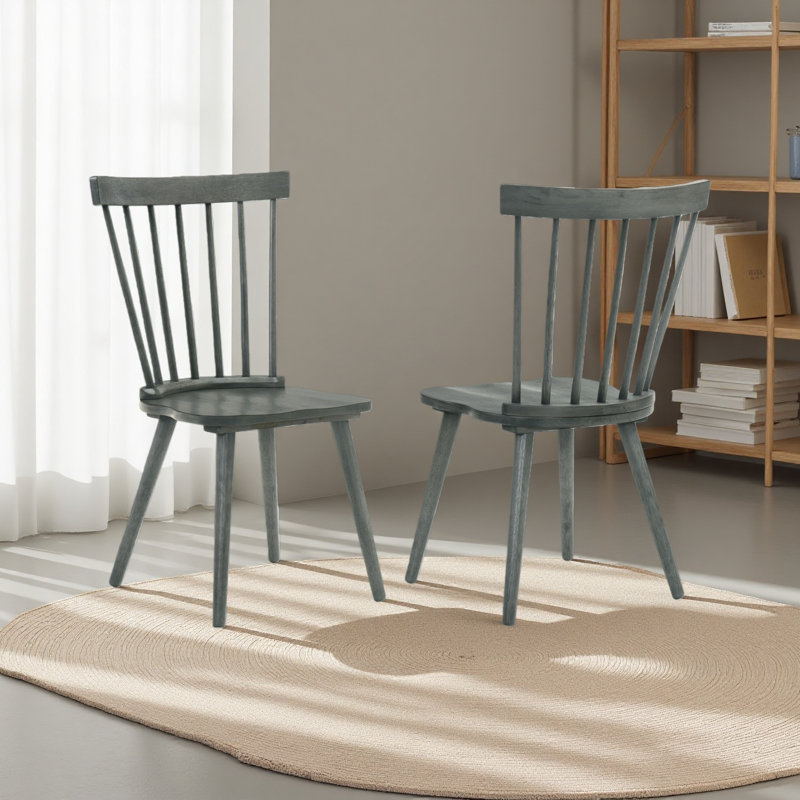 [Ensemble de 2] Chaises de ferme rustiques, chaises d'appoint en bois massif, Gris