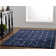 Tapis bleu / beige en laine touffeté à la main à motif géométrique Winona