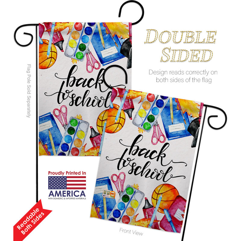 Ensemble de drapeaux en polyester 19 po x 13 po Back to School