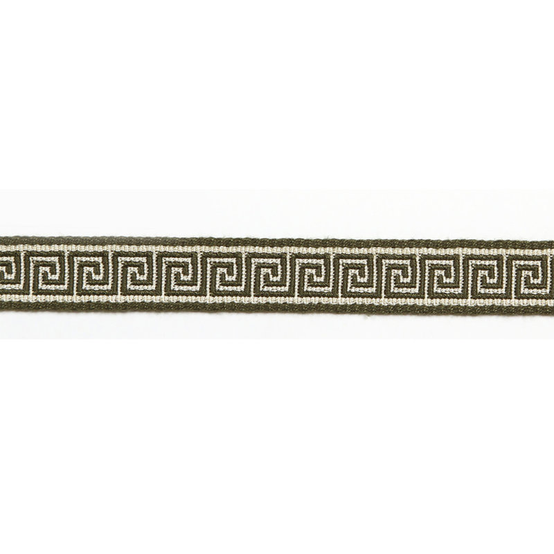 Ruban à garniture de clé grecque 9/16 po Multicolore Jacquard, Câpre