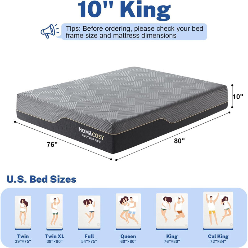 Alwyn Home Memory Foam Firm & Luxury Cooling Gel Green Tea Mattress, King, 10"