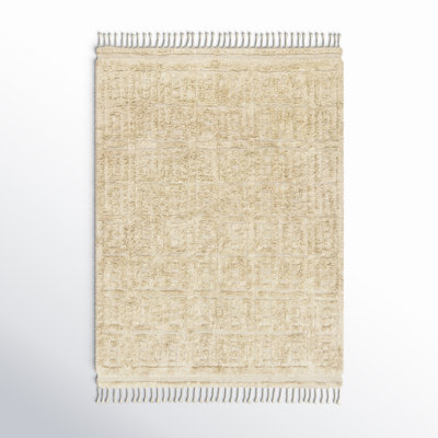 Michaela Beige Hand-Knotted Geometric Rug