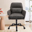 Cuir artificiel, similicuir, base noire, hauteur réglable, convient au bureau, à la chambre à coucher, à la coiffeuse et à d'autres environnements. Une chaise de bureau gris-1384417796