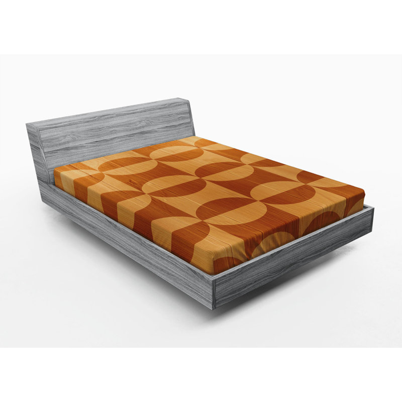 Microfiber Geometric Fitted Sheet, Queen Fitted Sheet
