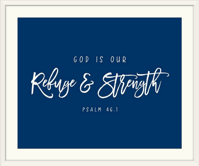 « psalm 46:1 », art textuel, H 20 po x l 23 po x P 1 po, Cadre blanc