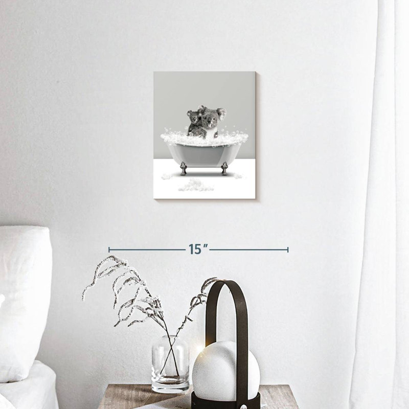 Koalas Koalas bain moussant sur toile, H 10 po x l 8 po x P 1 po