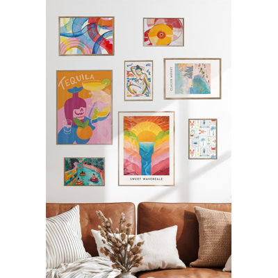 Peinture décorative encadrée (8 pièces)