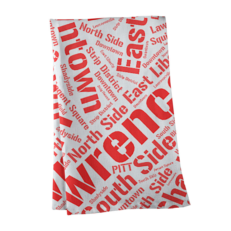 Cotton Tea Towel Kitchen Towel, Red, Pittsburgh