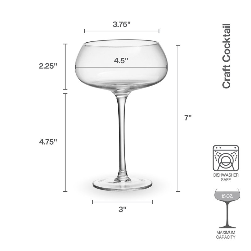 Craft Cocktails 15 oz. Coupe Glasses