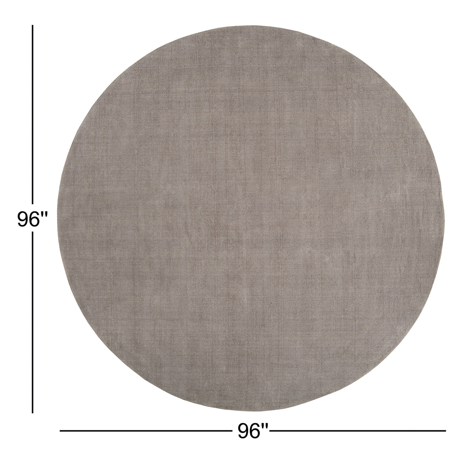 Crowe Dark Gray Hand-Loomed Striped Wool Rug, Round 8'