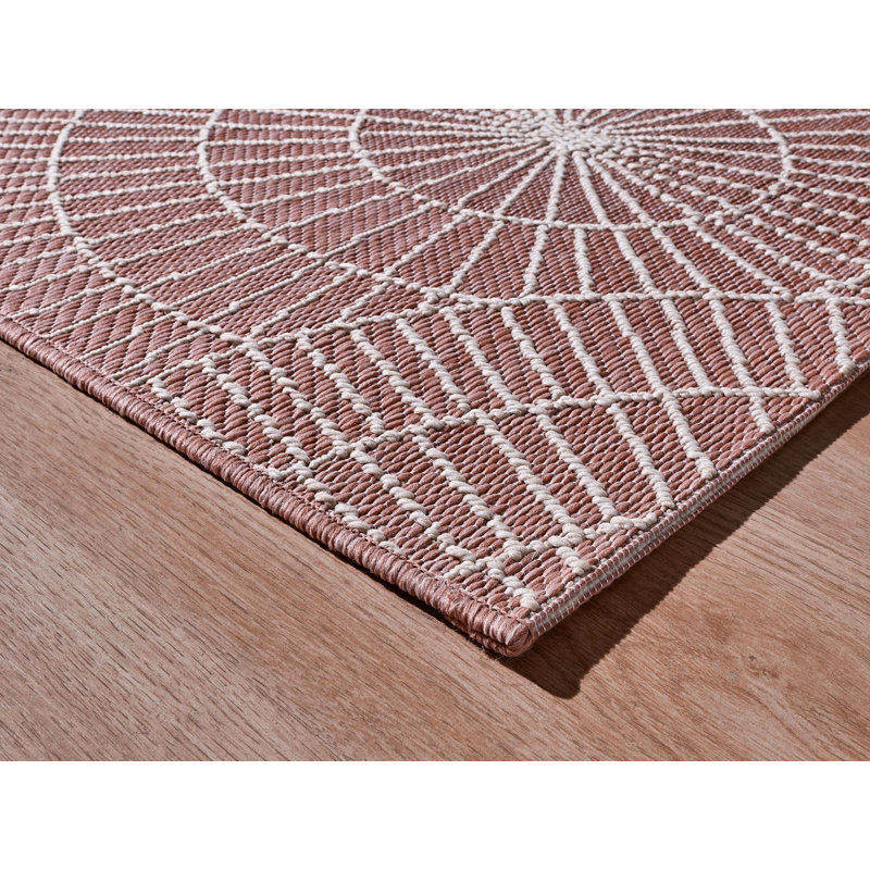 Flachgewebe-Innen/Außen-Teppich Kocher in Rosa, Rectangle 200 x 290cm