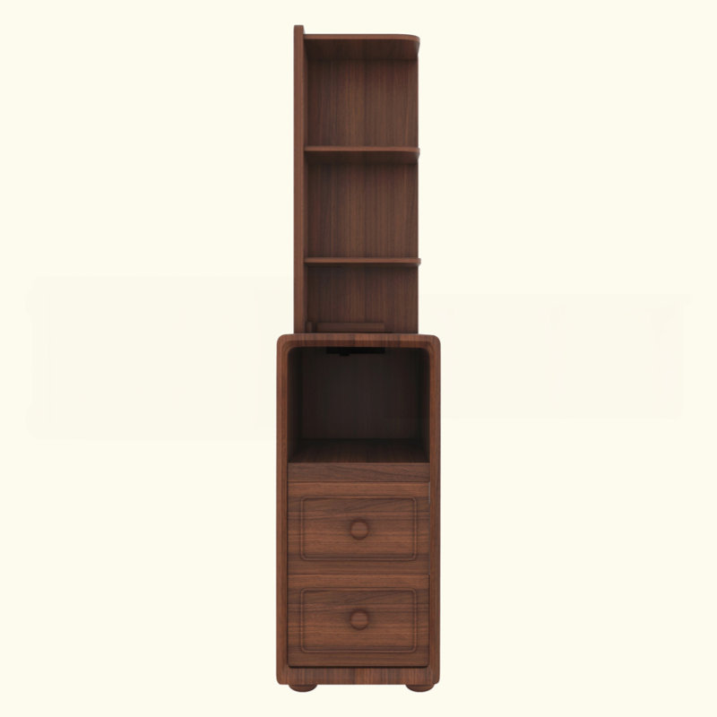 End Table With Drawers, Corner Table With Open Shelves, Tall Side Table For Bedroom And Corner