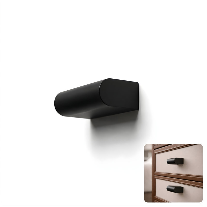 2" Length Geometric Knob, Charcoal (Black)