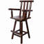 Tabouret de bar rustique - fabrication en bois de sapin, chaise avec repose-pieds, accoudoir large, tabouret de cuisine rustique, chaise de bistro haute pour salle à manger, restaurant, pub, 4 pieds, couleur brune