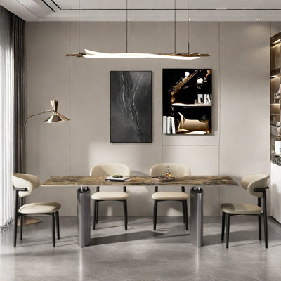 Table et chaise haut de gamme moderne et rectangulaire simple