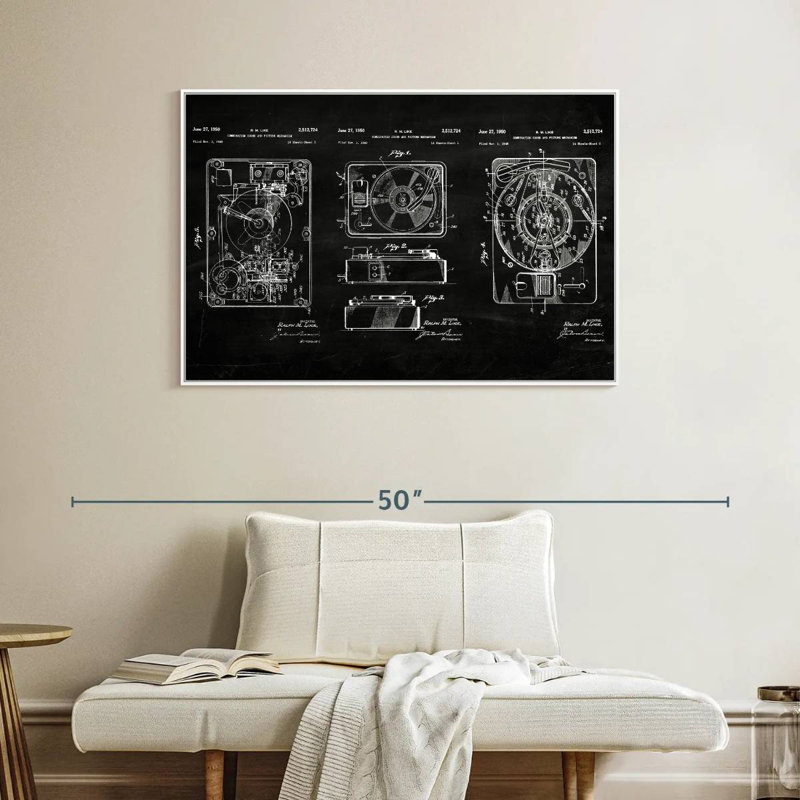 Mécanisme combiné de son et image, Cadre flottant blanc, 40 po x 27 po