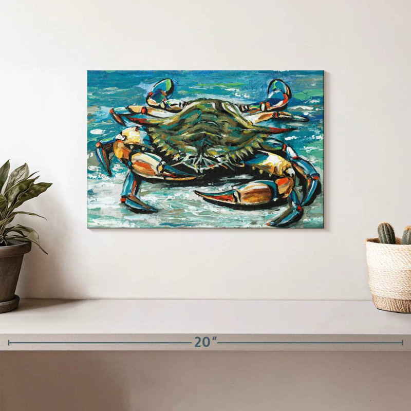 Palette bleue crabe I, H 8 po x l 12 po