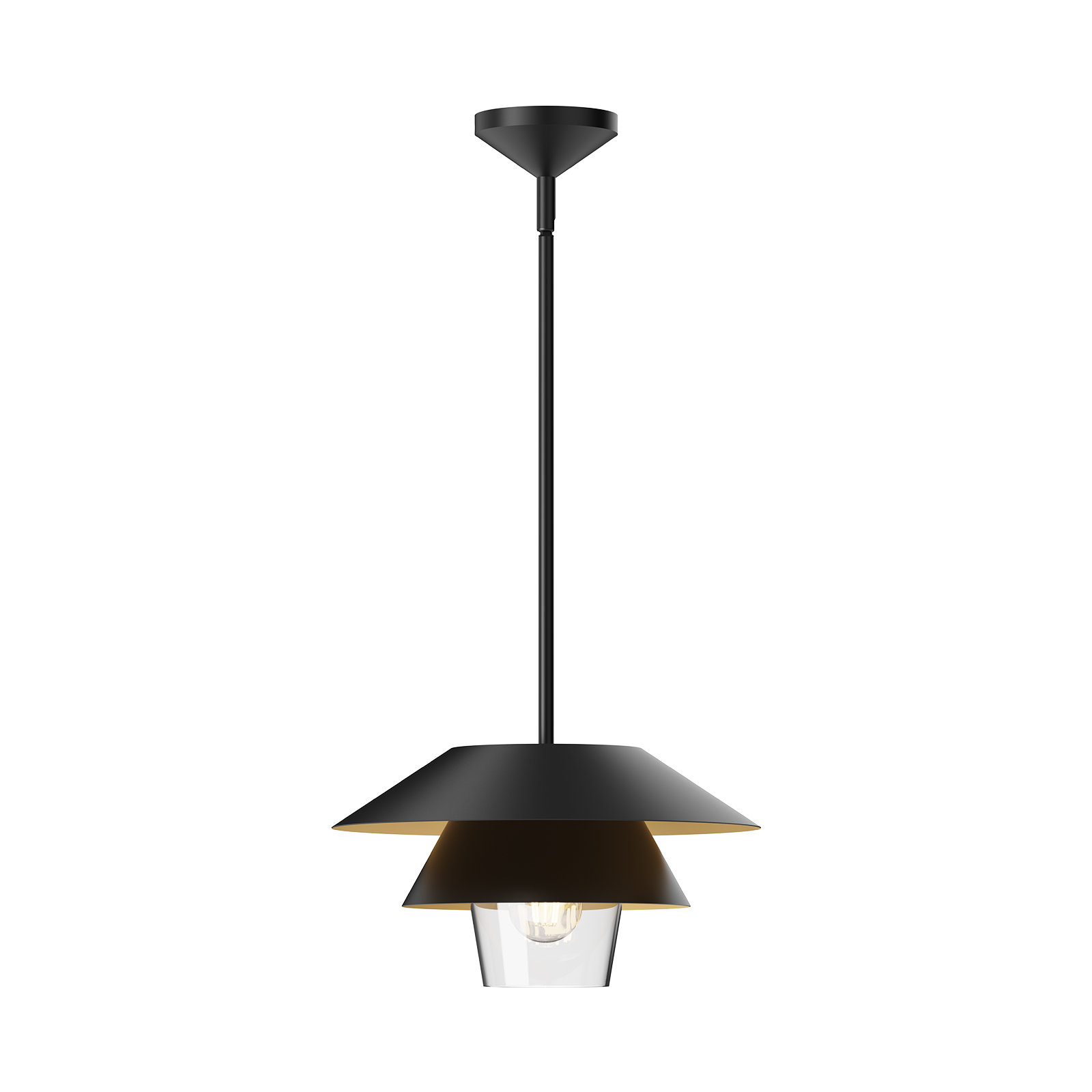Davant Single Light Steel Pendant, 7.75" H x 13.5" W x 13.5" D, Matte Black