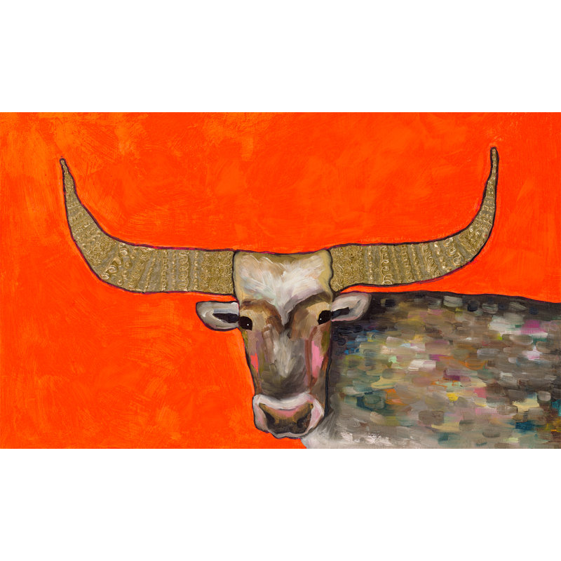 " Golden Bull " by Eli Halpin Painting Print, 12" H x 18" W