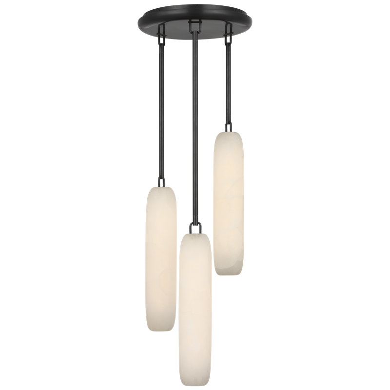 Kelly Wearstler Formosa 3-Light Pendant with Alabaster, Bronze