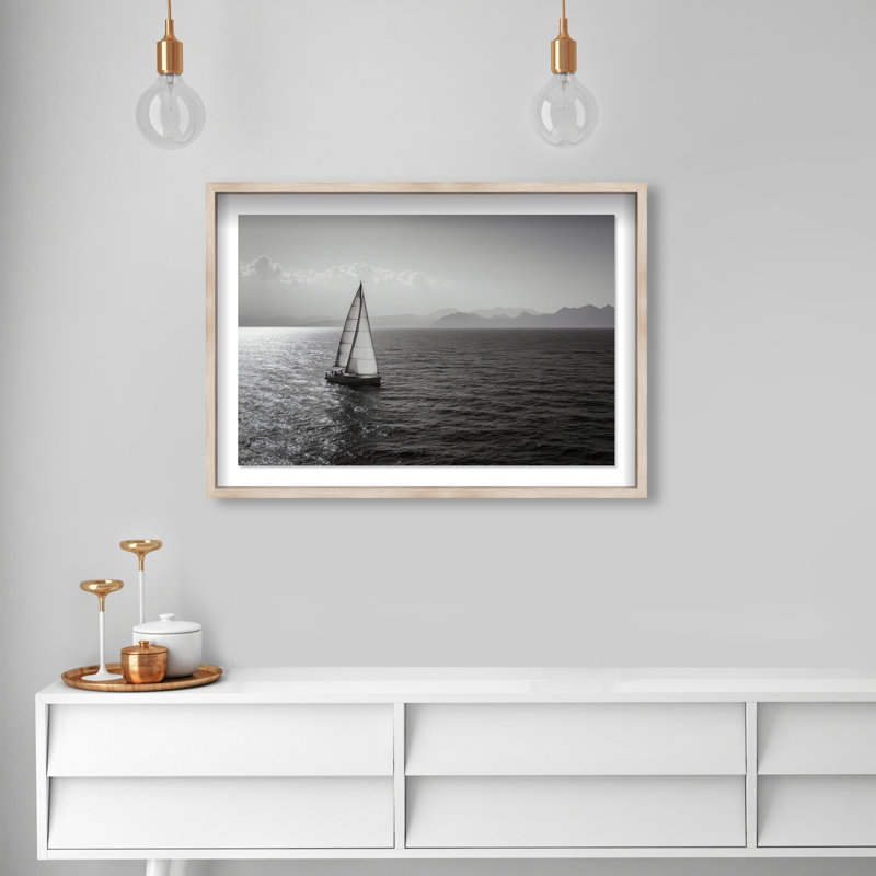 Edge Of Silence Print by Oliver Gal, 37.5"H x 55.5"W, Natural Oak Shadowbox