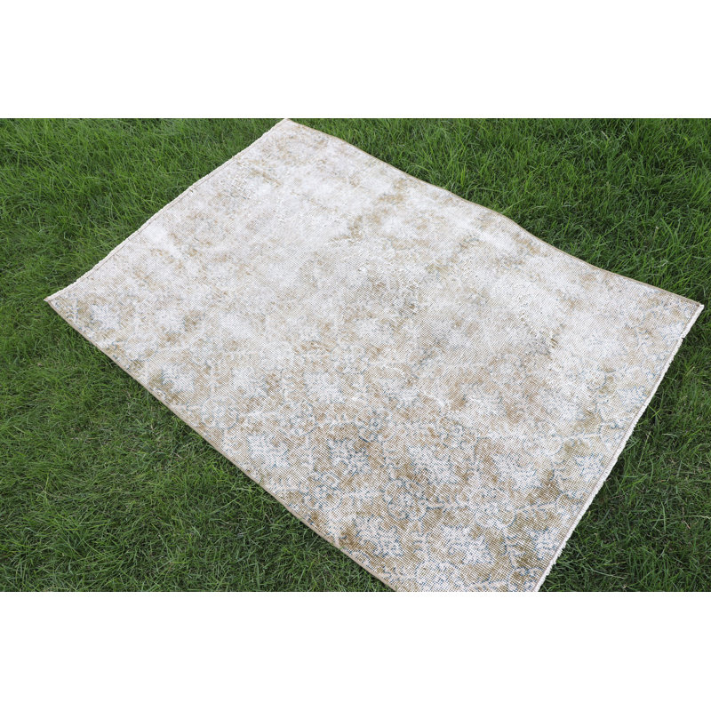Tapis de porte turc rétro unique avec motif de tons terreux délavés pour la décoration intérieure