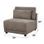 Rylie Modular - Armless Chair w/Pillow, Brown Linen