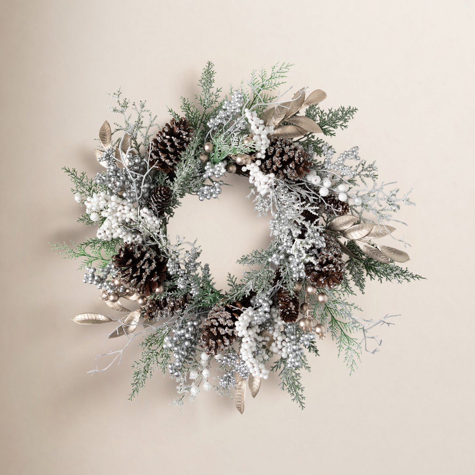 25'' Faux Berry Polyethylene Plastic Wreath