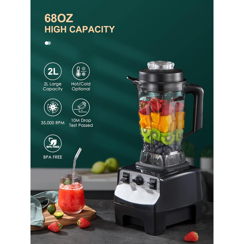 Counter Blender Smoothie Maker, 1450W Professional High Speed Blenders for Kitchen, 10 Speed Control, 68 oz BPA-Free Tritan Container, 8 Titanium Stainless Steel Blade for Ice/Soup/Nuts