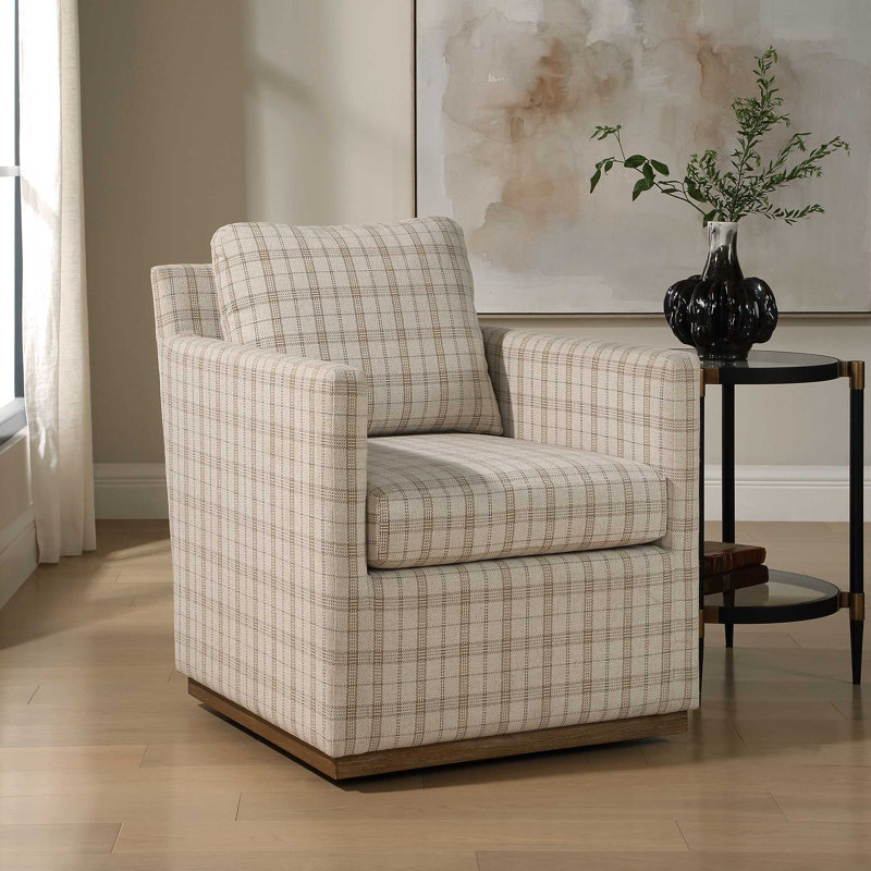 Uttermost Basie Casual Linen Swivel Chair