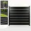 5ft High Aluminium Slatted Fence Kit with 50mm Slats - Modern Garden Fencing (Black & Anthracite Grey)-135422533-135422527-135422528