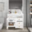 Meuble-lavabo avec lavabo, bande lumineuse et 2 tiroirs-493162955