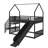 Twin-Size House-Style Metal Bunk Bed With Slide And Staircase-837875733