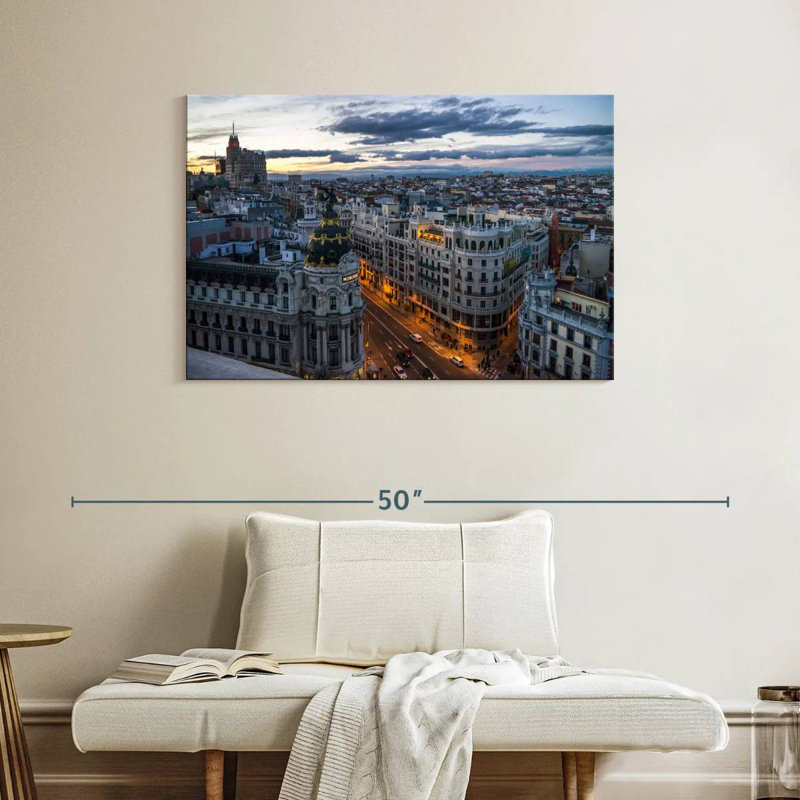 Nicci Gran Via At Sunset, 26" H x 39" W