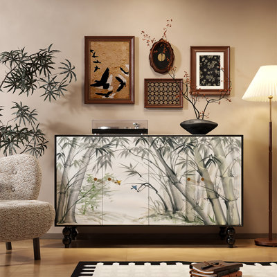 New Chinese-style solid wood entrance cabinet