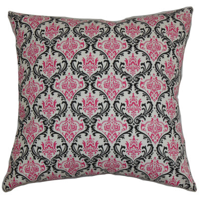 Paulomi Damask Feather Linen Reversible Throw Pillow