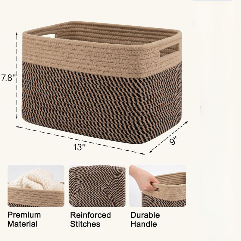 4 Pack Storage Baskets For Organizing, Woven Baskets For Shelves ，Perfect For Toys, Books, Towels, And Clothes, Durable Gift Basket Bins Toy Storage