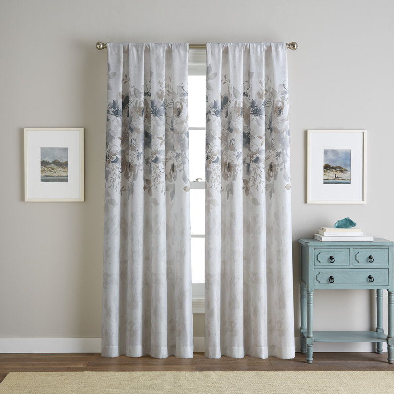Panneau de rideau simple semi-diaphane Edmonton, Naturel, L 50 po x L 84 po