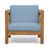Teak Frame / Blue Cushion