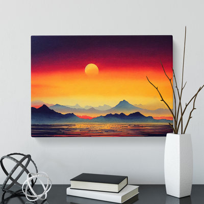 Unbelievable Mountain Sunset - Wrapped Canvas Painting