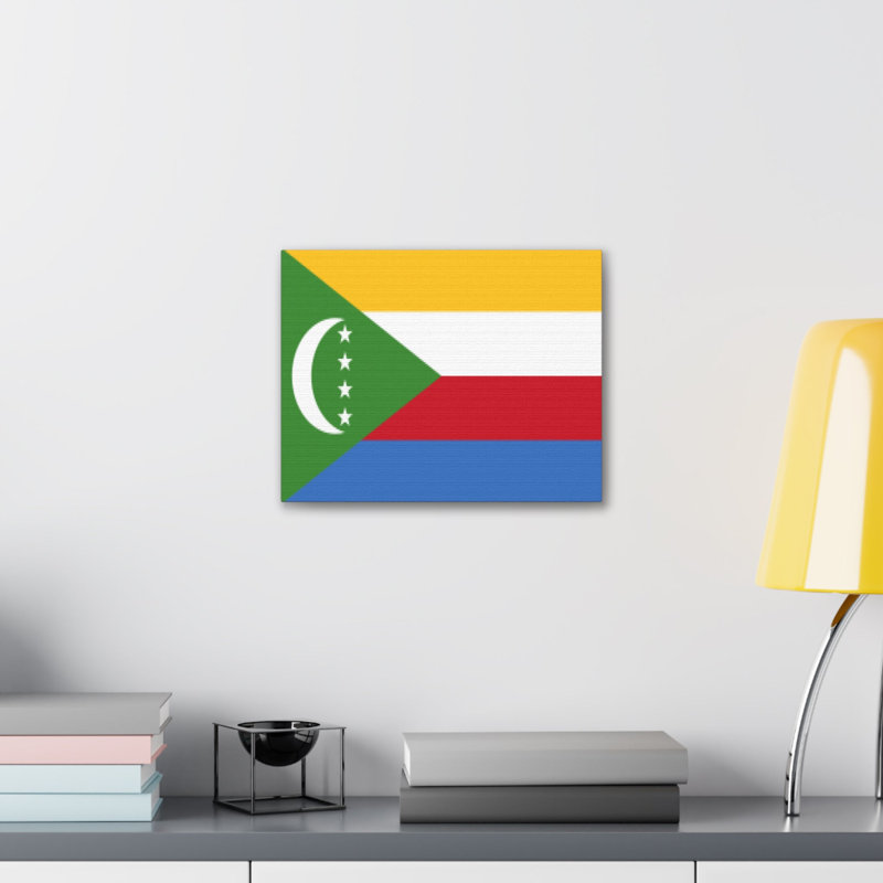 «Comoros Country Flag» sur toile, H 11 po x l 14 po