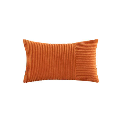 Housse de coussin en velours côtelé avec bordure de couleur unie pour canapé de salon de style moderne
