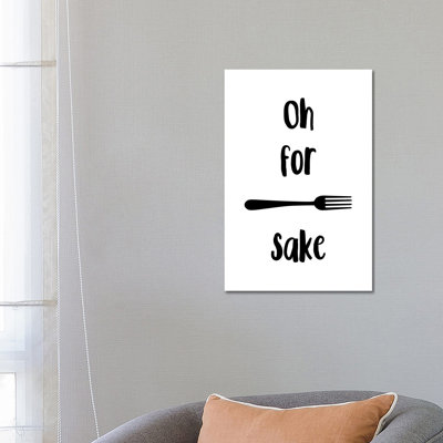 Oh For Fork Sake by Pixy Paper - Wrapped Canvas Print