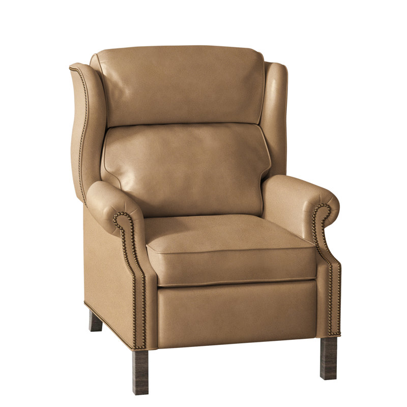 Fauteuil inclinable présidentiel, Cuir véritable Fumo Aline, Pavées, Naturel français