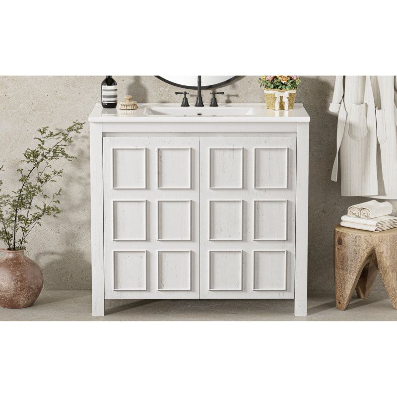 17.86" W x 36.6" D x 33.49" H Bathroom Vanity